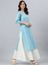 Blue Cotton Striped Straight Kurta